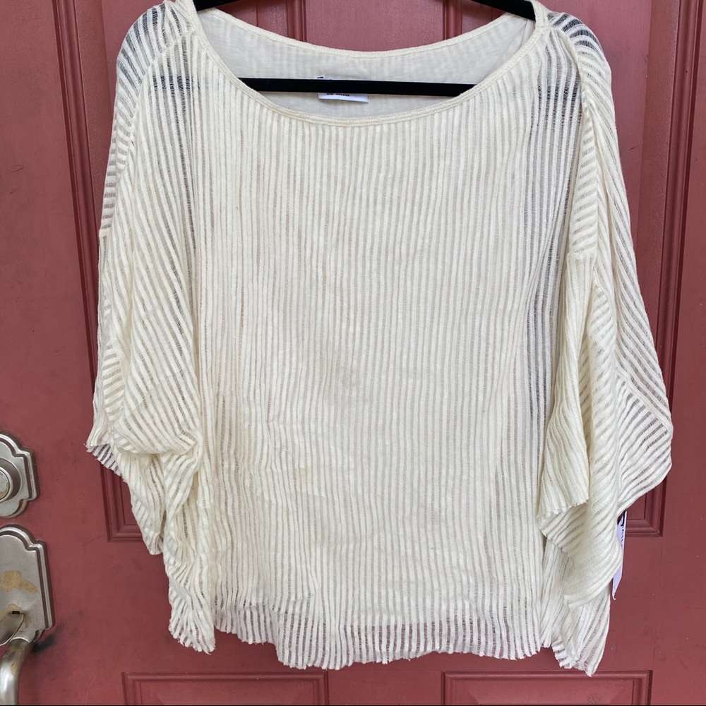 NWT Bailey/44 size L cream gauzy blouse